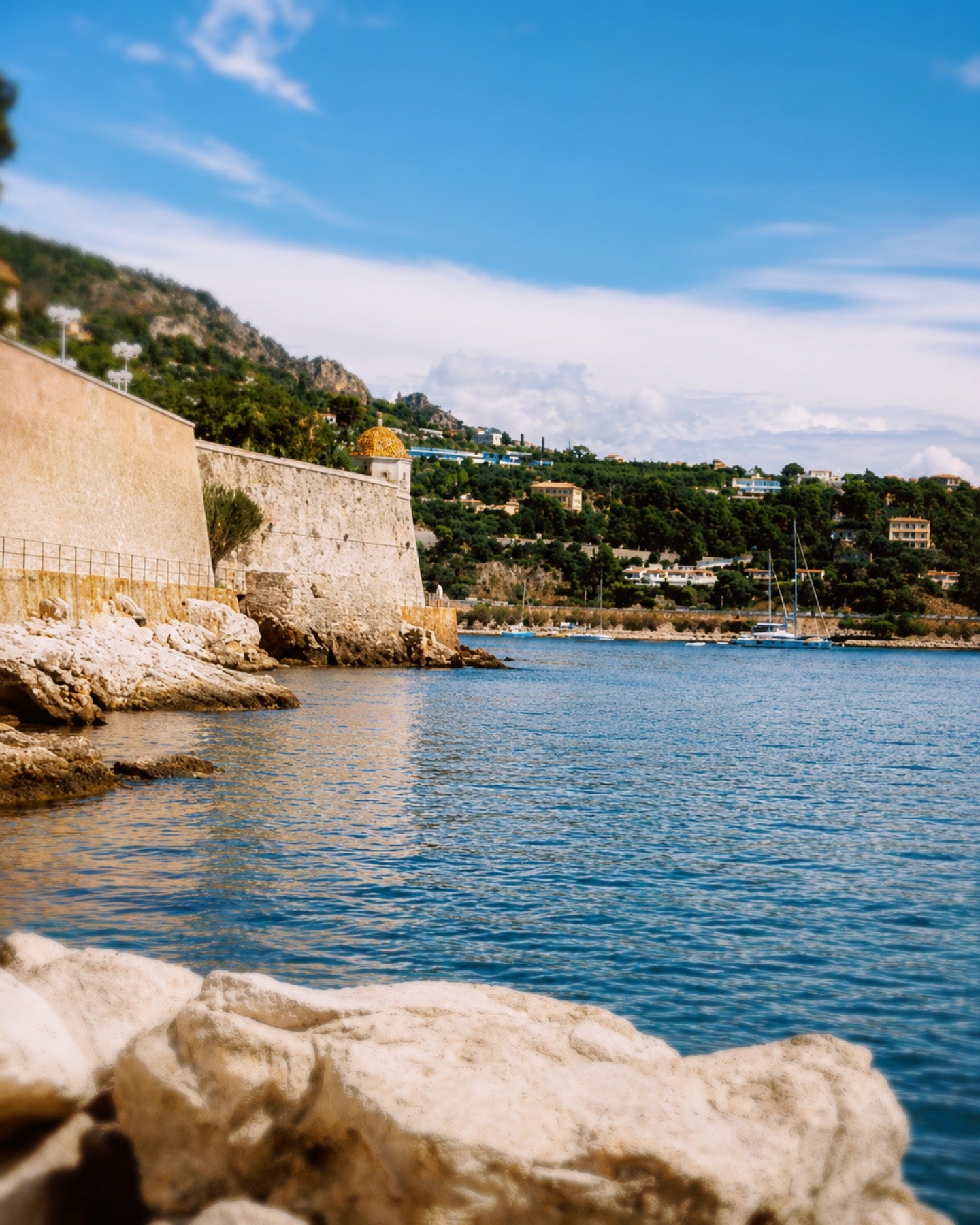 European coastline and blue water